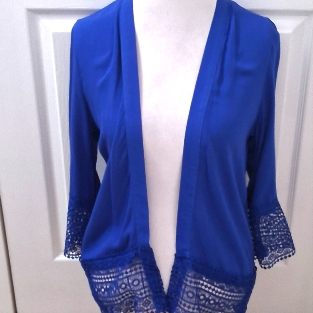 Studio Works Cobalt Blue Open Cardigan Size PS